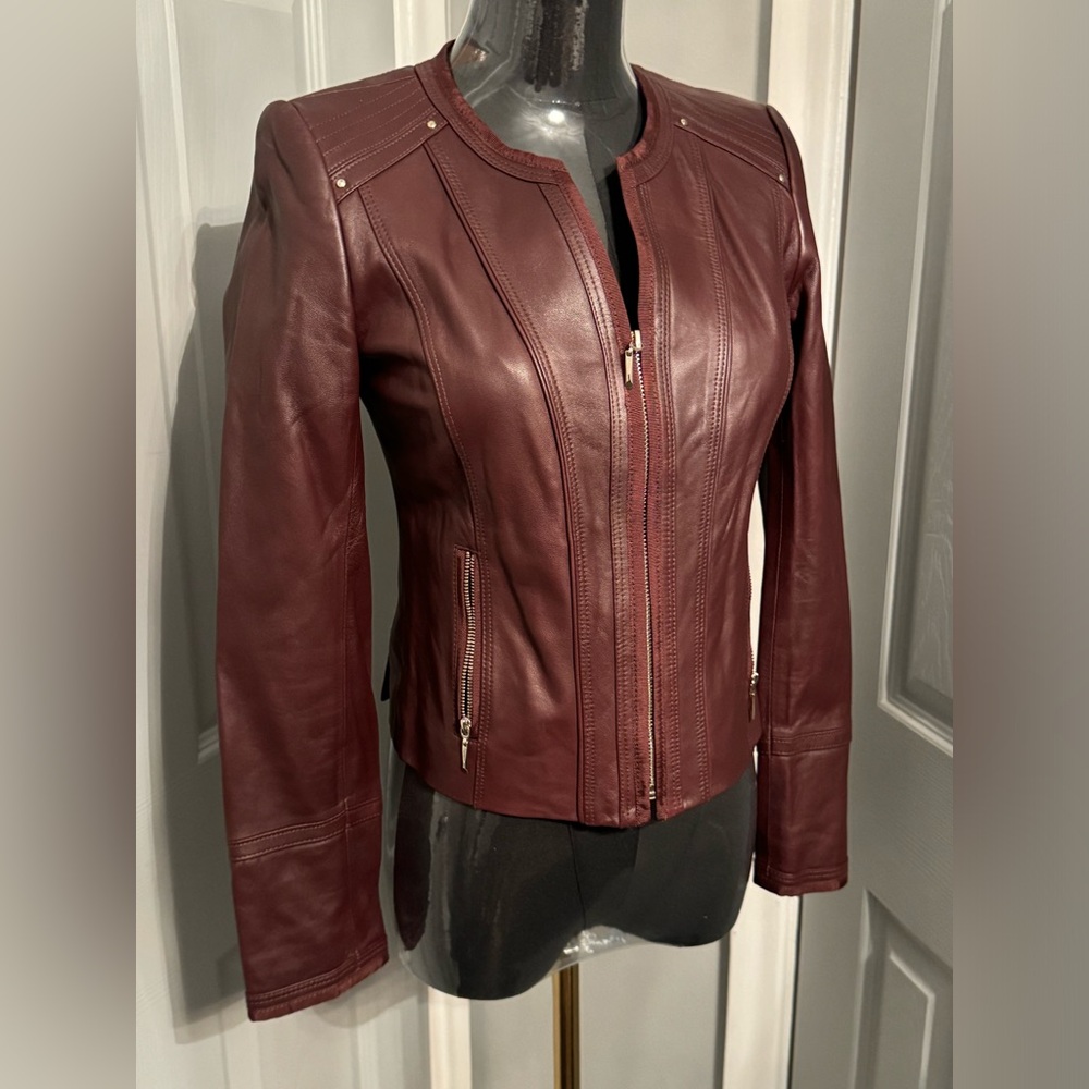 Burgundy Genuine Leather Jacket
